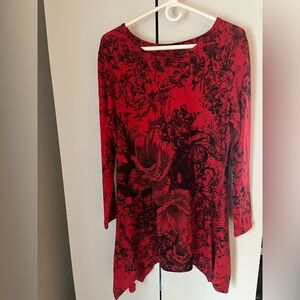 Floral Red Women's Top